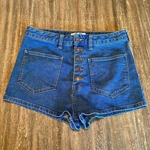 We the Free - Free People Denim Button Front Shorts